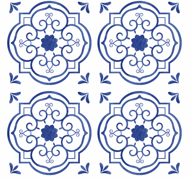 Papier peint carreaux de ciment style classique - TenStickers