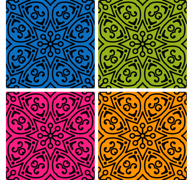 Papier peint carreaux de ciment motifs mandala - TenStickers