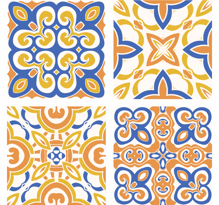 Papier peint carreaux de ciment piastrelle siciliane - TenStickers