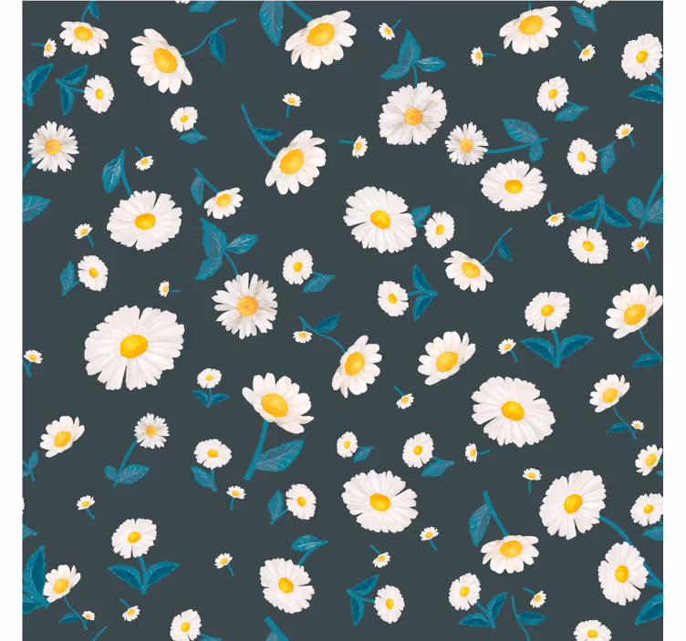 Papier peint floral motif fleurs de marguerite - TenStickers