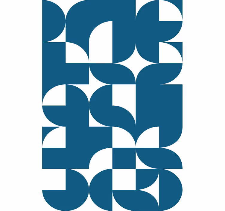 Papier peint formes géométriques motif cercles bleus - TenStickers