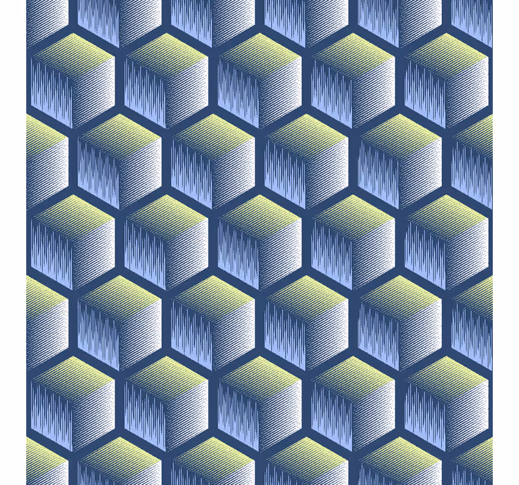 Papier peint formes géométriques motif cube hexagonal - TenStickers