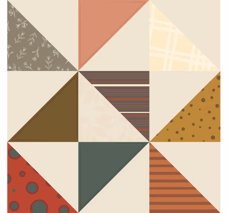 Papier peint vintage motif triangles géométriques - TenStickers
