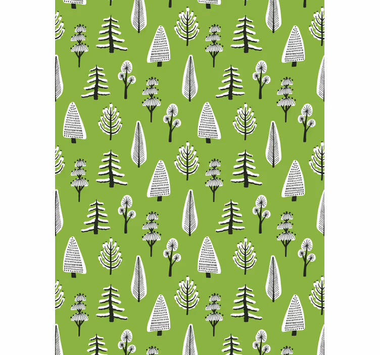 Papier peint arbres différents verts - TenStickers