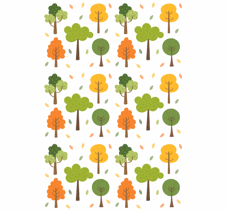 Papier peint arbres motif coloré - TenStickers