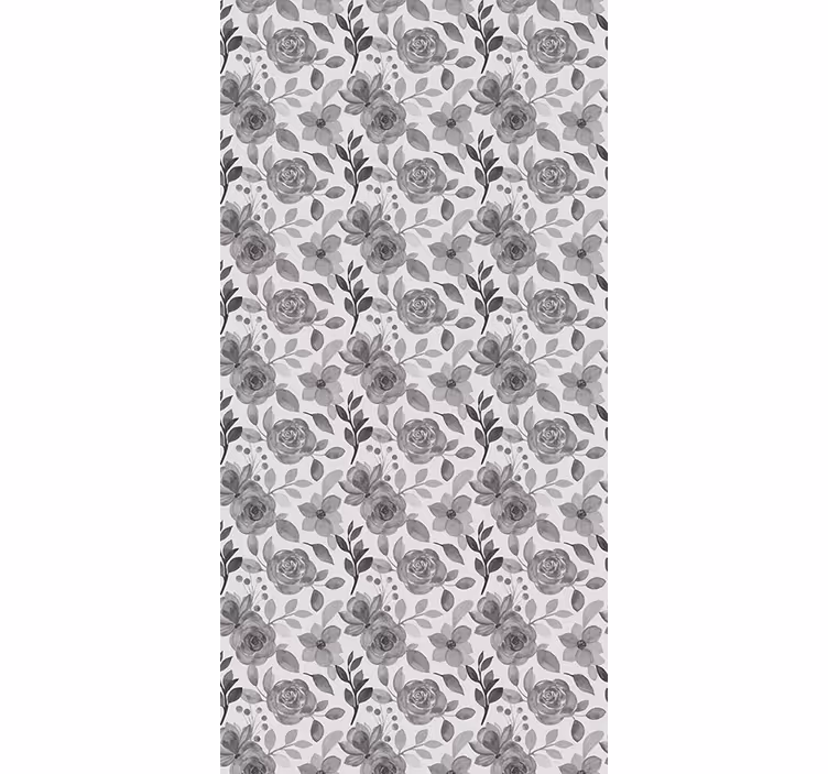 Papier peint bureau fleurs sur fond gris - TenStickers
