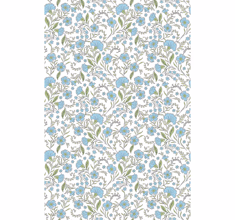 Papier peint bureau fleur sur fond blanc - TenStickers