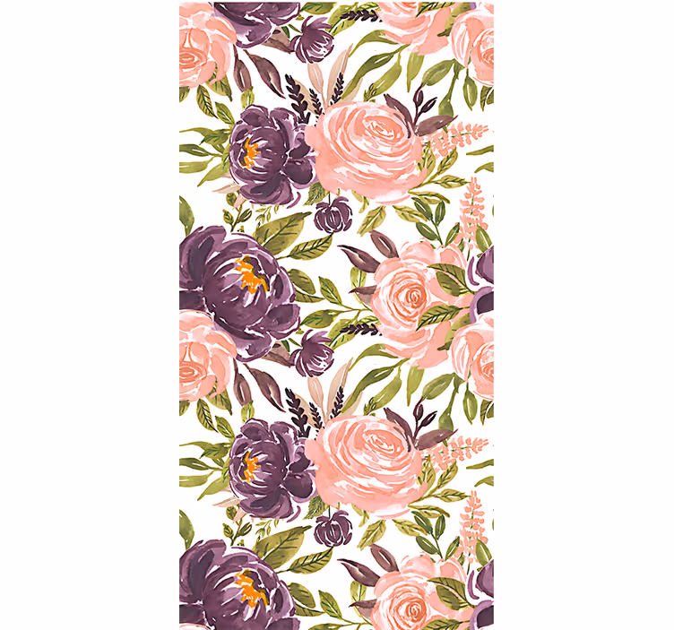 Papier peint salon fleurs aquarelle charmantes - TenStickers