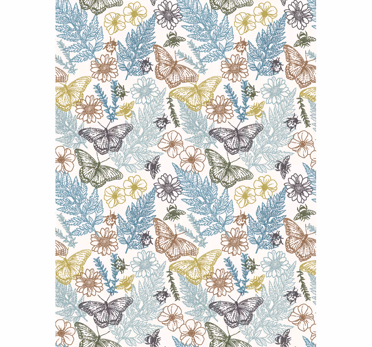 Papier peint cuisine fleurs vintage - TenStickers