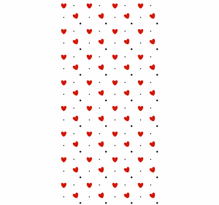 Papier peint moderne motifs cœurs et pois - TenStickers