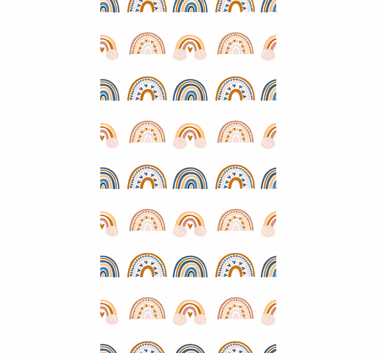 Papier peint chambre enfant motifs arc-en-ciel nordiques - TenStickers