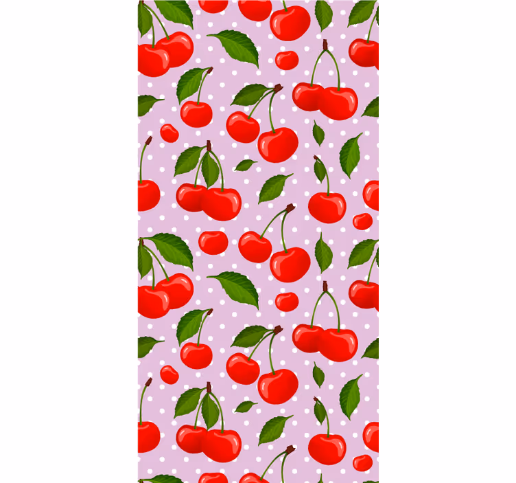 Papier peint salle à manger cerises et feuilles - TenStickers