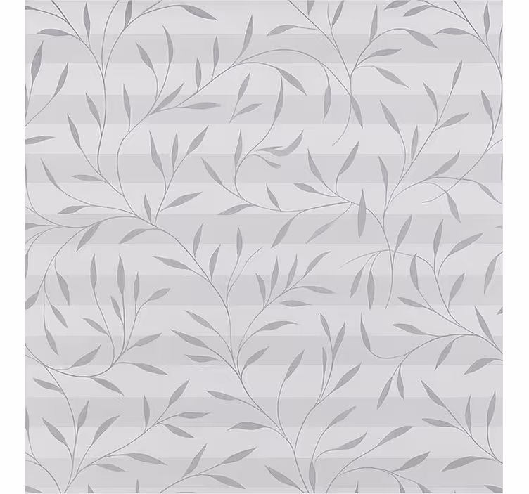 Papier peint salle de bain plantes blanches et grises - TenStickers