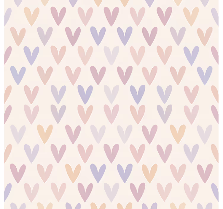 Papier peint chambre ado motif cœurs pastel - TenStickers