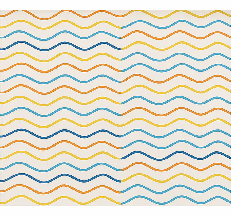 Papier peint chambre ado lignes ondulées colorées - TenStickers