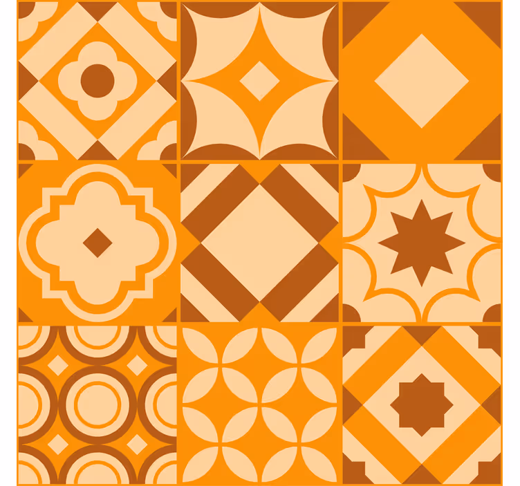 Papier peint cuisine carreaux rustiques - TenStickers