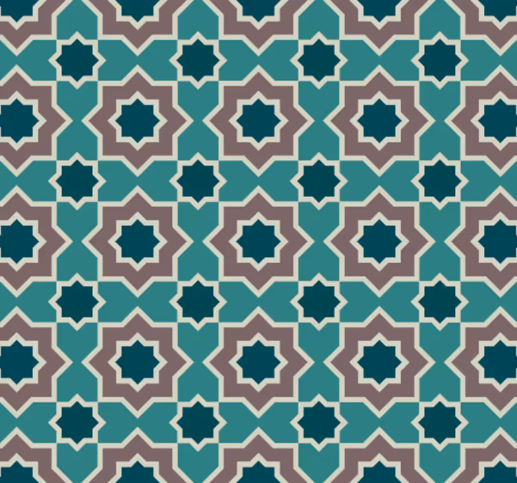 Papier peint cuisine formes turquoise et vert - TenStickers