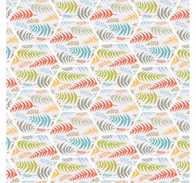 Papier peint cuisine carreaux de plantes - TenStickers