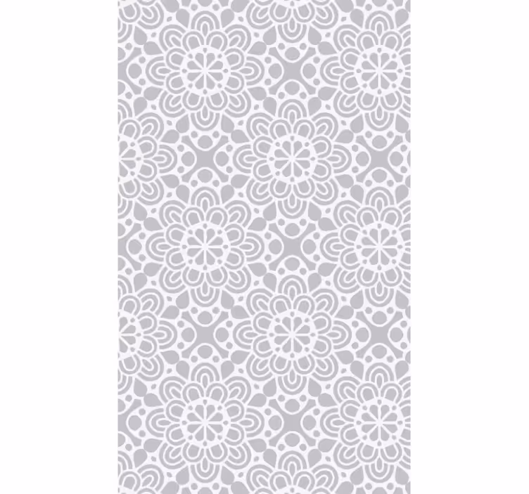 Papier peint cuisine tapis en vinyle motifs fleuris gris - TenStickers