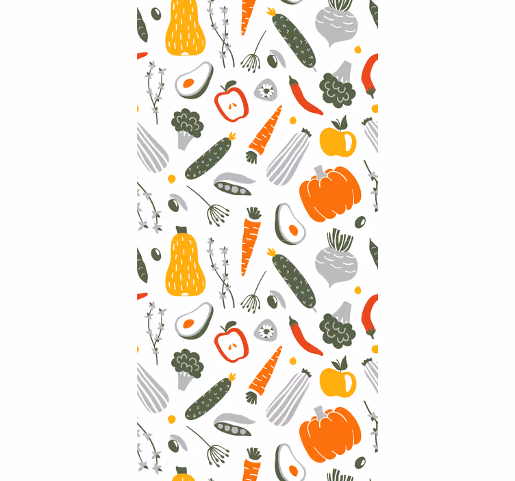 Papier peint cuisine collection de légumes colorés - TenStickers