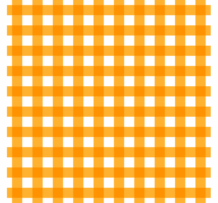 Papier peint cuisine motif à carreaux orange - TenStickers