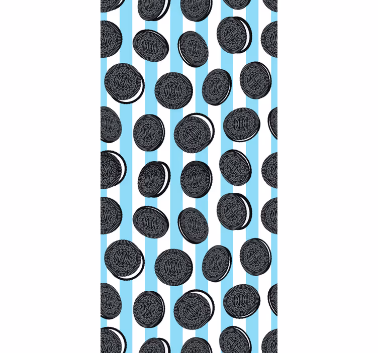 Papier peint cuisine motif rayé oreo - TenStickers