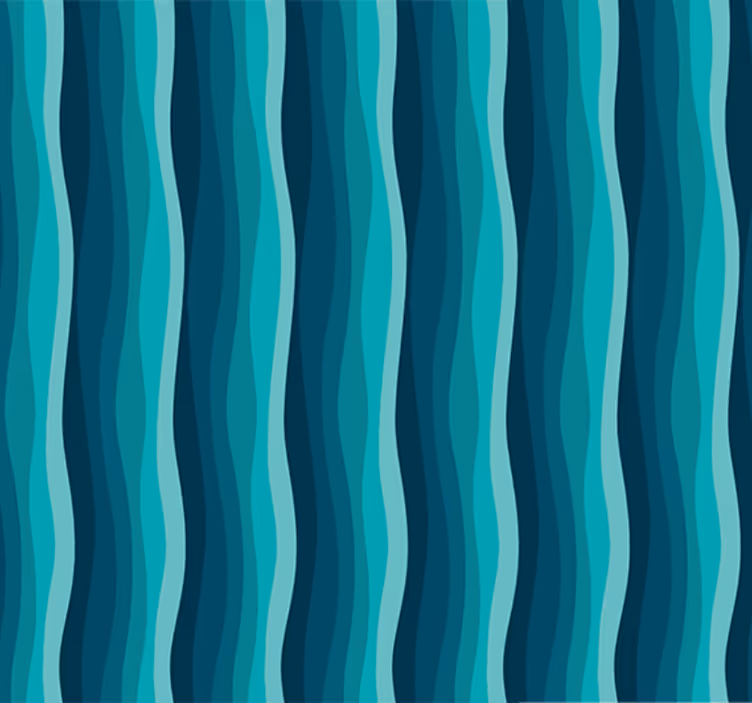 Papier peint salon vagues bleues apaisantes - TenStickers
