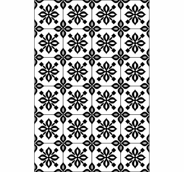 Papier peint salon mosaïque noire et blanche - TenStickers