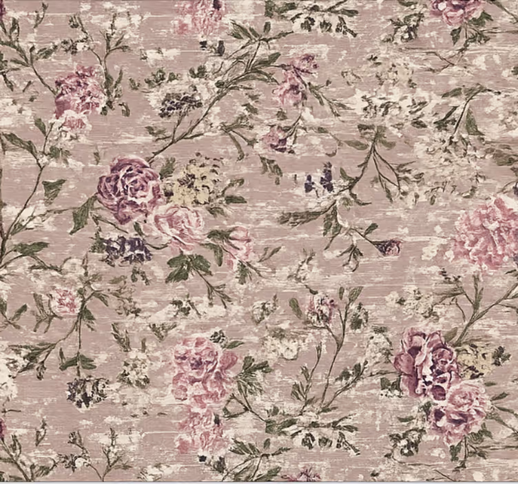Papier peint salon fleurs vintage violettes - TenStickers