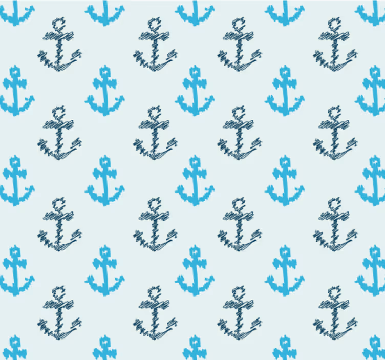 Papier peint salle de bain motif ancres - TenStickers