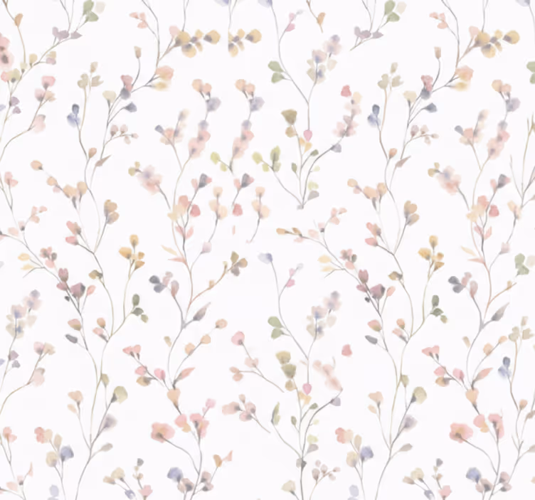 Papier peint salon brin de prairie aquarelle - TenStickers