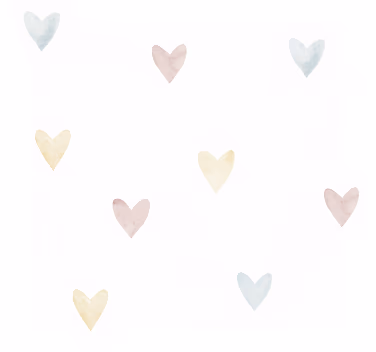 Papier peint chambre adulte cœurs pastel aquarelle - TenStickers