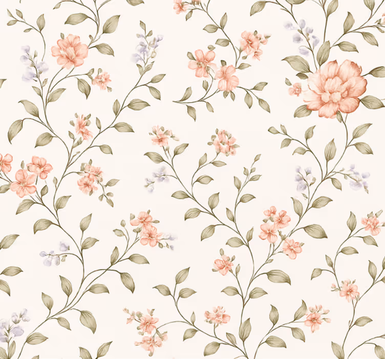 Papier peint salon floral fantaisiste - TenStickers