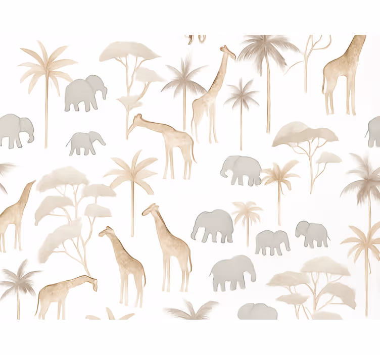 Papier peint chambre enfant savannah enfants - TenStickers