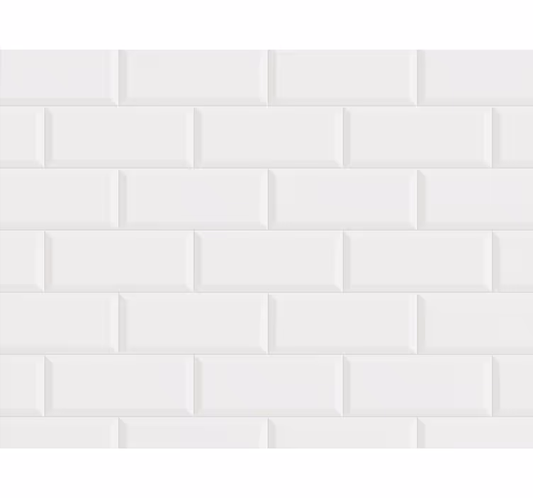 Papier peint salle de bain motif carreaux blancs - TenStickers