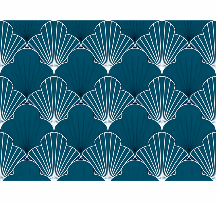 Papier peint abstrait Écailles modernes turquoise - TenStickers