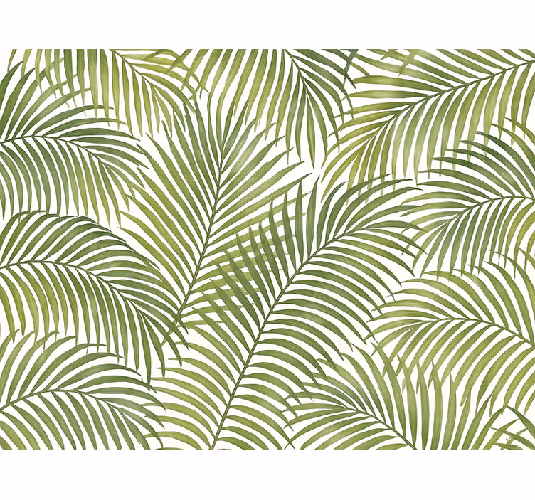 Papier peint feuillage feuilles de palmier vertes - TenStickers