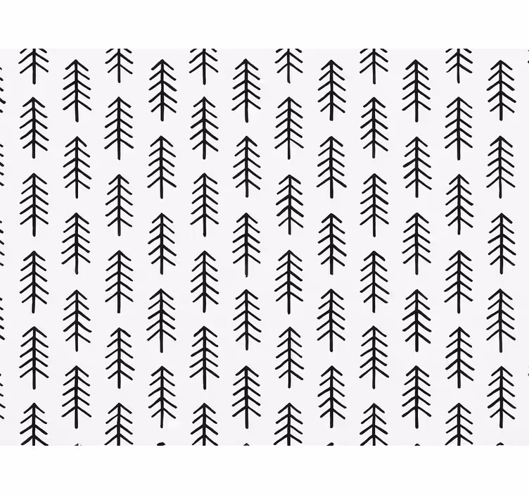 Papier peint scandinave pins en encre noire - TenStickers