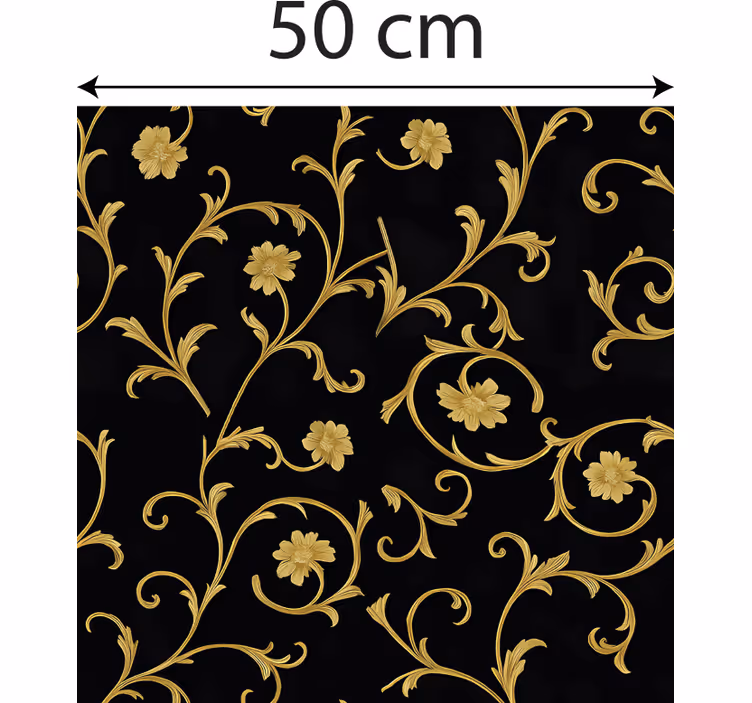 Papier peint baroque rouleau d'or minuit noir - TenStickers