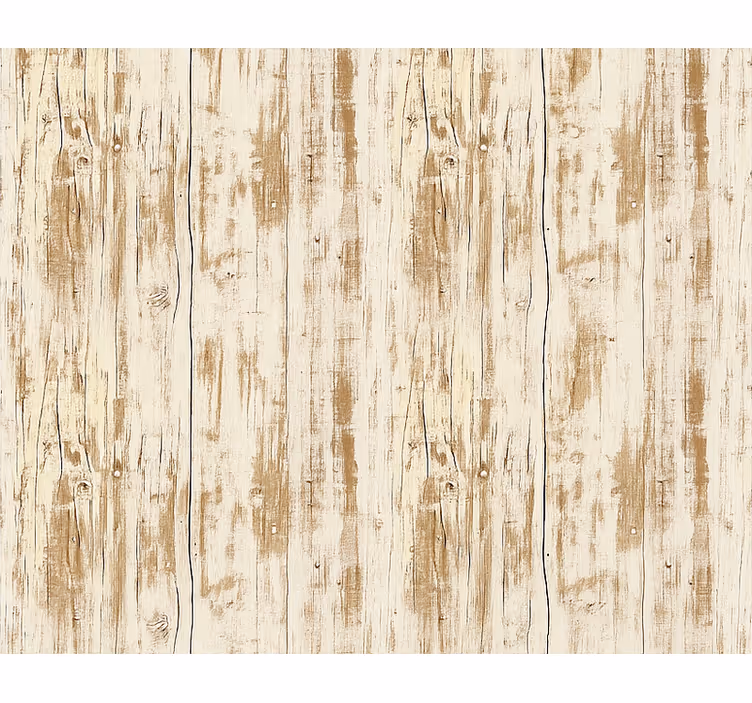 Papier peint salon bois blanchi en planches - TenStickers