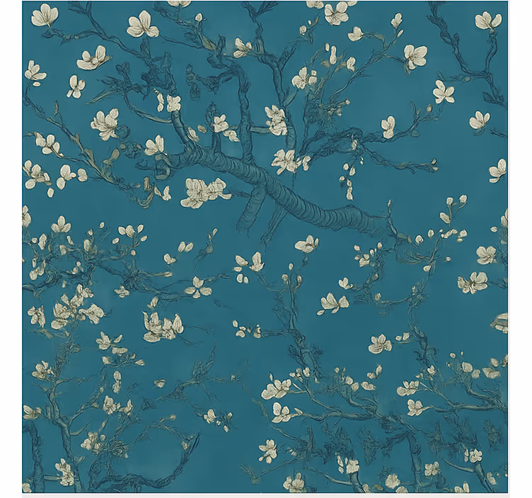 Papier peint chambre adulte design arbre bleu foncé - TenStickers