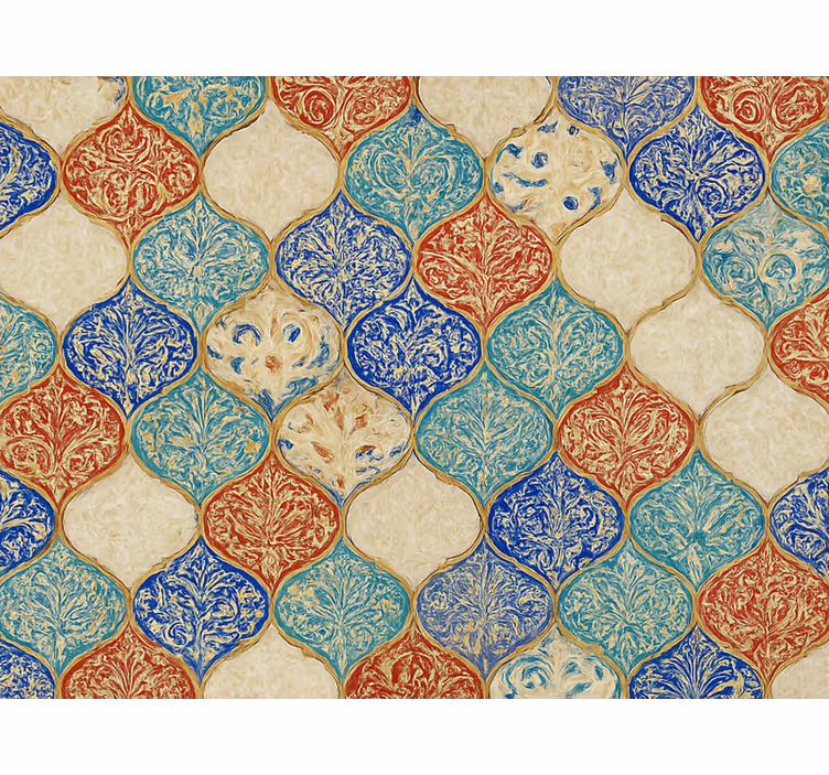 Papier peint salon motif marocain coloré - TenStickers