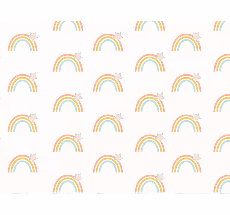 Papier peint chambre enfant motif arc-en-ciel simple - TenStickers
