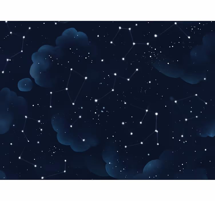 Papier peint chambre adulte ciel bleu marine étoilé - TenStickers