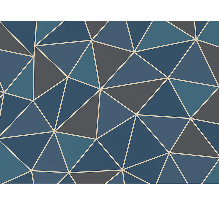 Papier peint salon motif géométrique bleu moderne - TenStickers