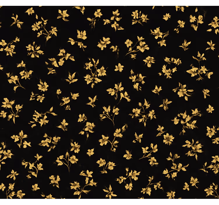 Papier peint chambre adulte fond sombre fleurs dorées - TenStickers