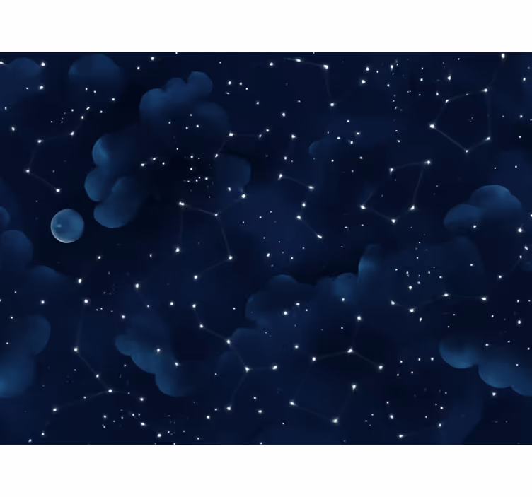 Papier peint chambre adulte ciel bleu marine étoilé - TenStickers