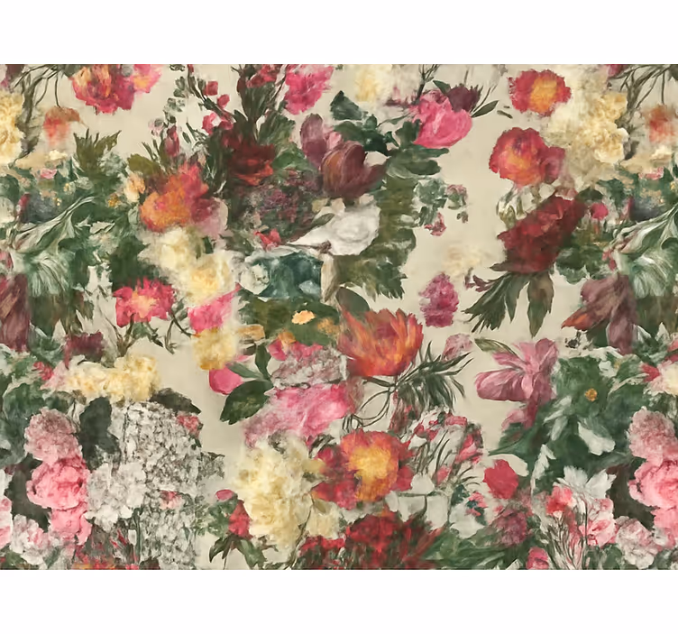 Papier peint chambre adulte design peinture fleurs vintage - TenStickers