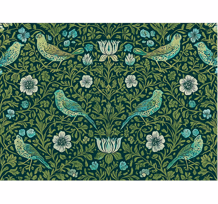 Papier peint chambre adulte floral et oiseau ornemental - TenStickers