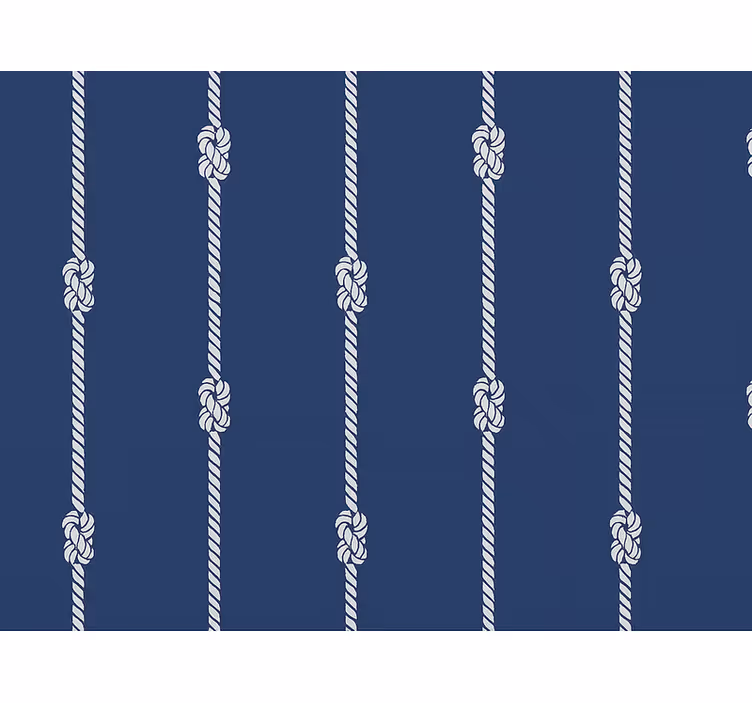 Papier peint chambre enfant cordages marins bleu foncé - TenStickers